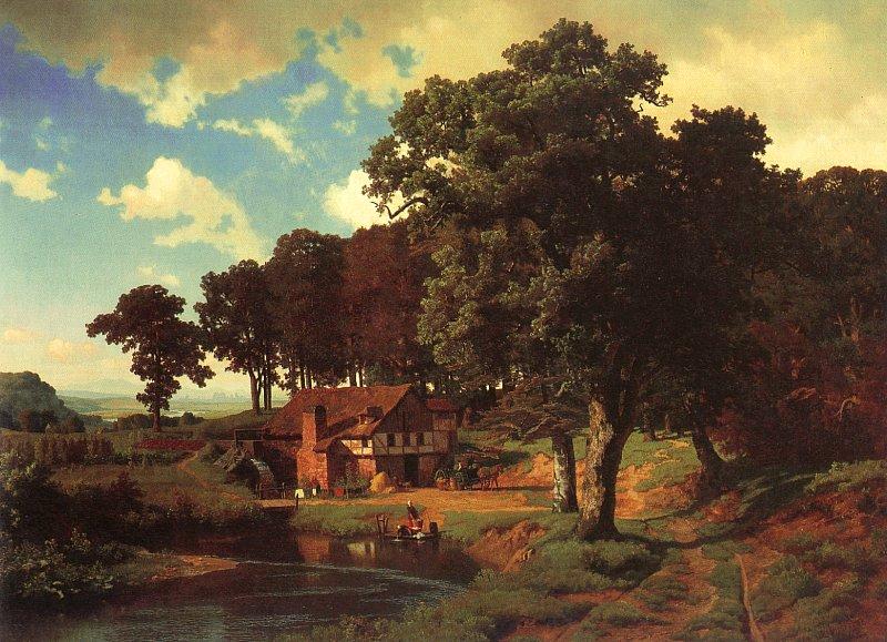 Bierstadt, Albert A Rustic Mill oil painting image